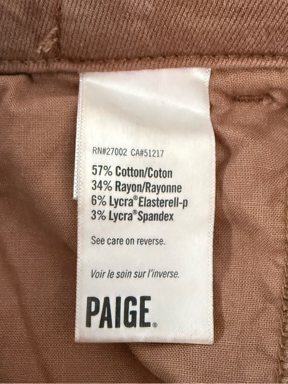 PAIGE Brooklyn Straight Ankle Pants Size 25 Brown High Rise Stretch - Picture 7 of 9